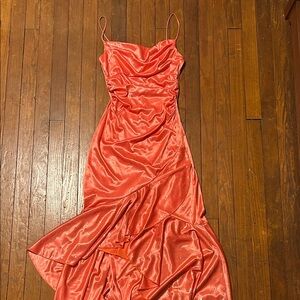 Taboo Asymmetrical Coral Dress